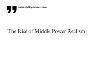 The Rise of Middle Power Realism — At Davos 2026, Carney told allies to take down the signs of the liberal order. …
