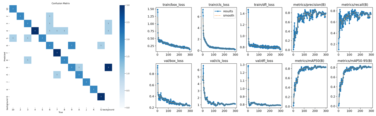 Training results showing confusion matrix and loss curves