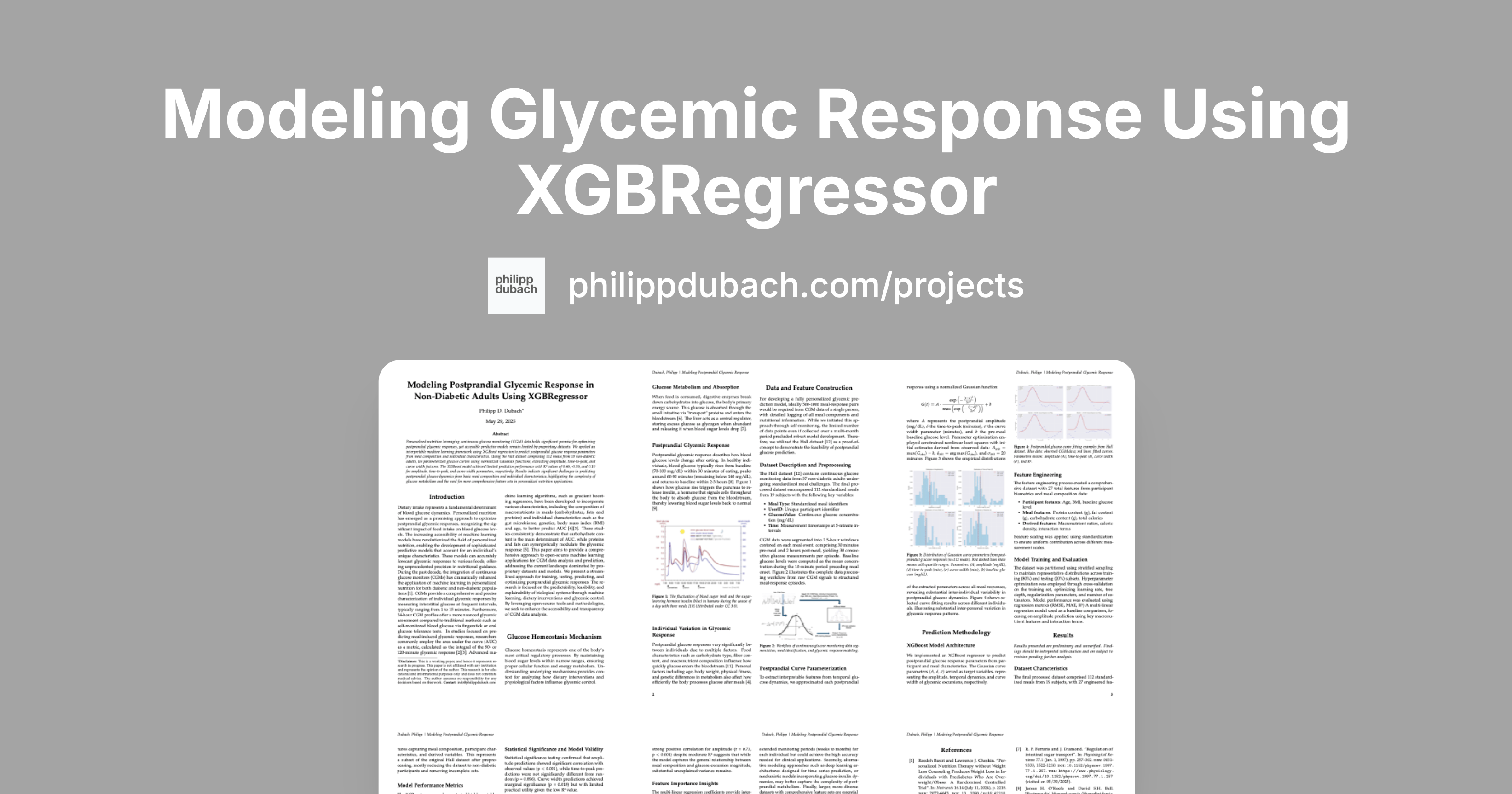 Modeling Glycemic Response with XGBoost